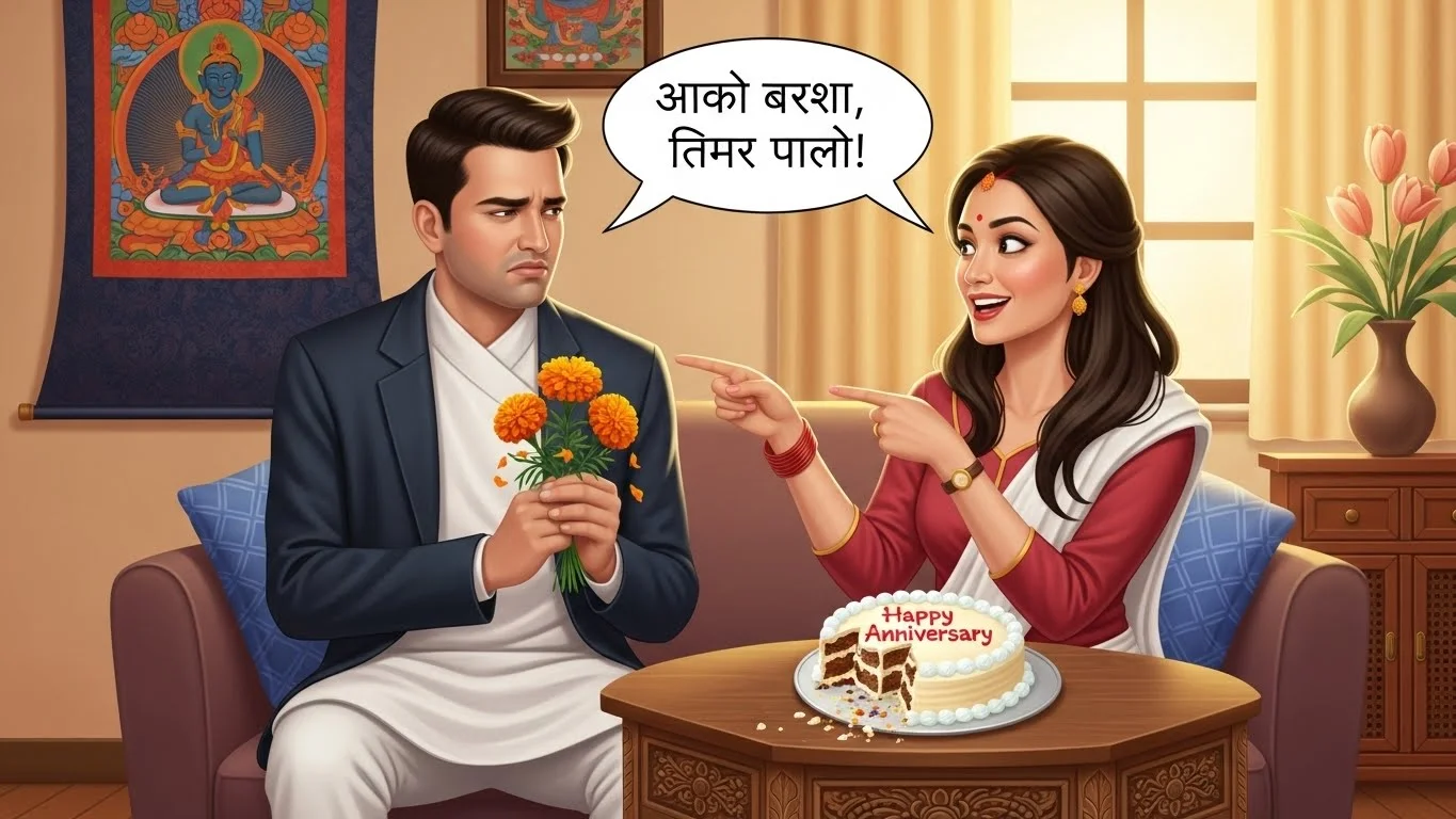 anniversary wish for husband in Nepali