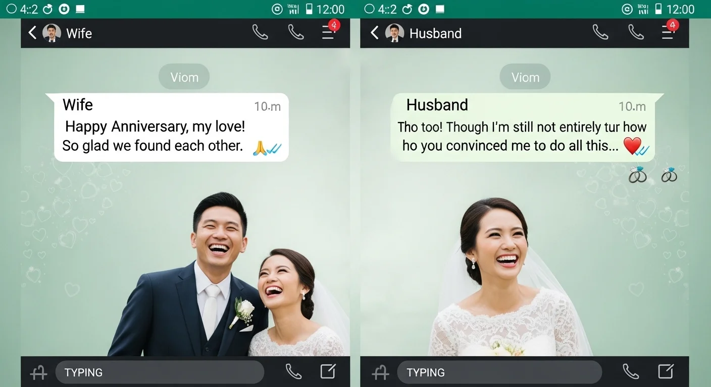 Emotional WhatsApp anniversary wishes for couple